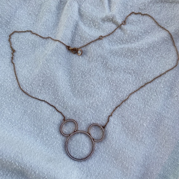 Mickey Mouse Pave Icon Necklace by CRISLU – Rose Gold – Large - Picture 6 of 11